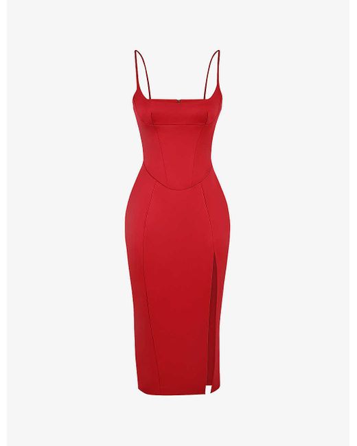 CLARA  Bustier cami red midi dress Just in 3990 LKR