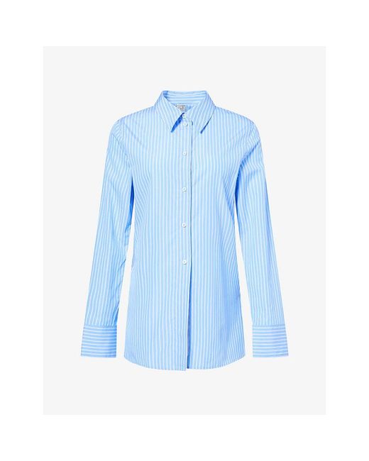 Totême Blue Striped Poplin Cotton Shirt
