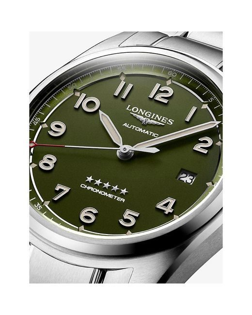 Longines Green L3.810.4.03.6 Spirit Stainless-Steel Automatic Watch for men