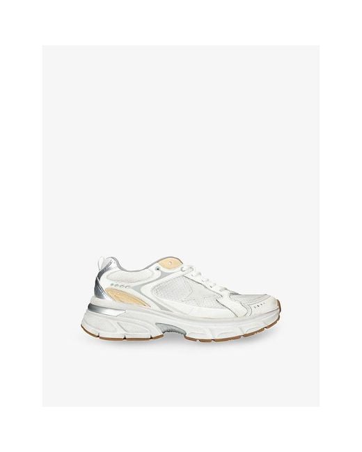 Golden Goose Deluxe Brand White Lightstar Leather And Mesh Low-Top Trainers for men