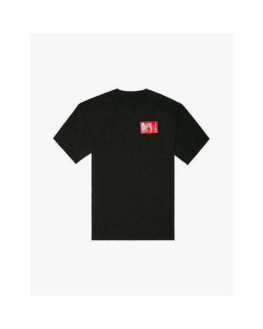 DIESEL Black T-nlabel Logo-print Cotton-jersey T-shirt for men