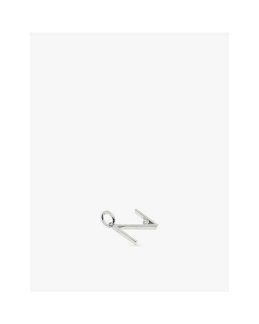 Monica Vinader White Initial N Solitaire Lab-Grown Diamond And Sterling Pendant Charm