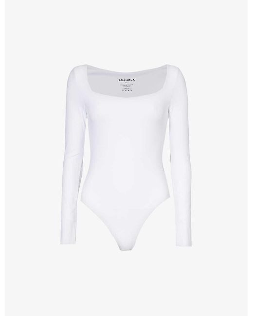 ADANOLA White Ultimate Slim-fit Stretch-recycled Polyamide Bodysuit