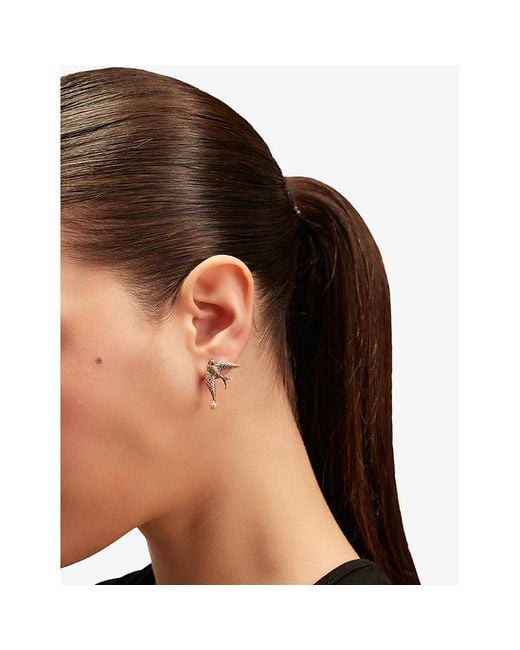 Kismet by Milka Metallic Sparrow 0.02Ct Diamond Drop Earring