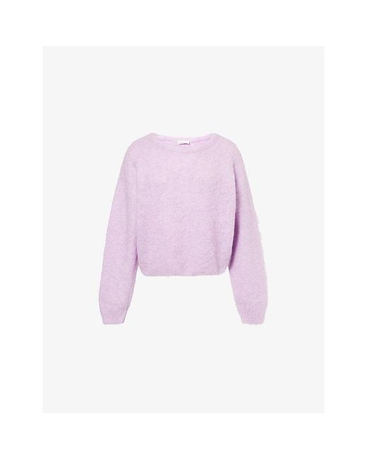 American Vintage Purple Niby Boxy-Fit Alpaca-Blend Jumper