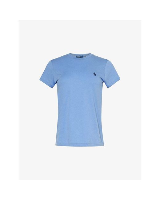 Polo Ralph Lauren Ntucket Blue Logo-embroidered Cotton-jersey T-shirt X