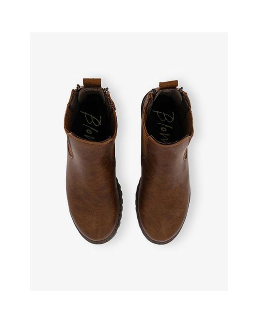 Blowfish Brown Raffal Faux-Leather Chelsea Boots