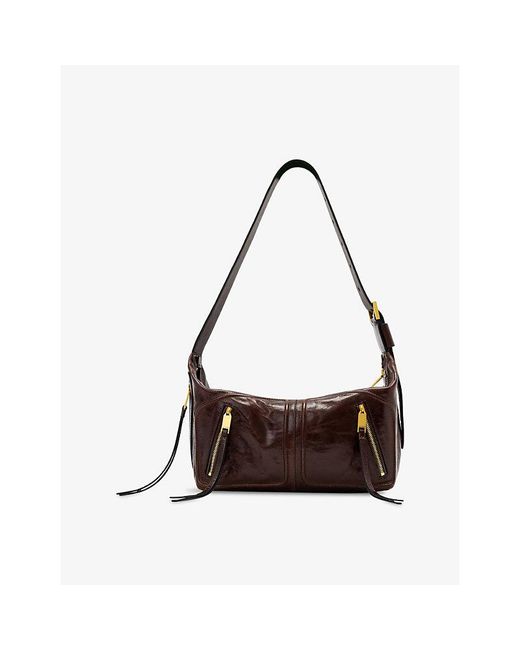 AllSaints Brown Jean Rey Leather Shoulder Bag
