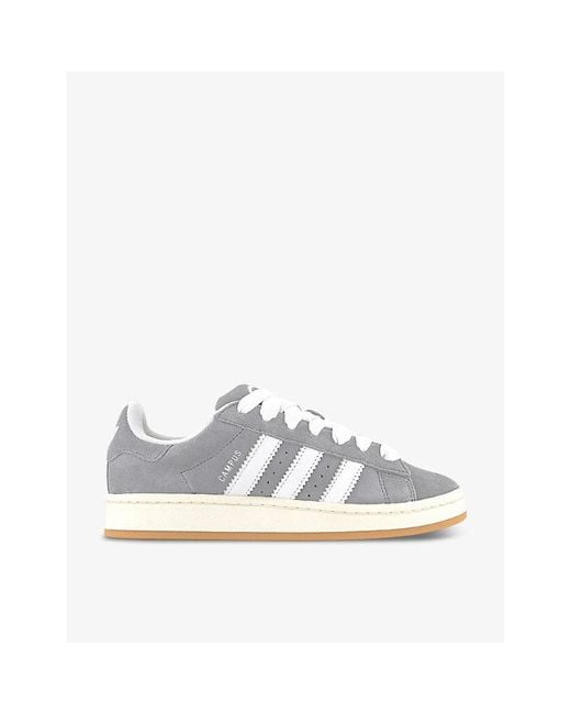 Adidas White Campus 00s Brand-stripe Low-top Suede Trainers