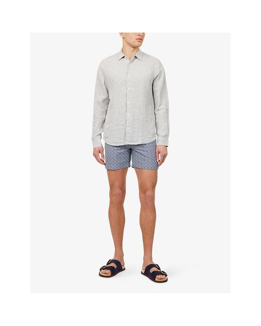 Orlebar Brown White Giles Classic-Collar Linen Shirt for men