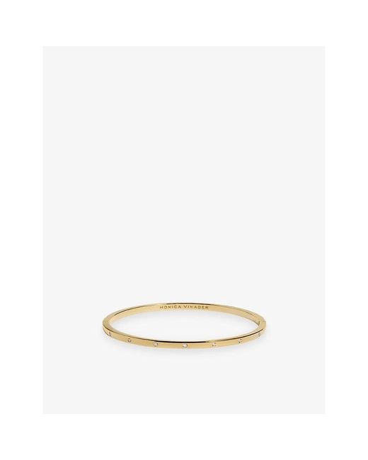Monica Vinader Natural Essential Station 18Ct Vermeil Plated Sterling And Lab-Grown Diamond Bangle