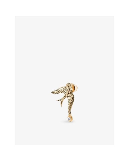 Kismet by Milka Metallic Sparrow 0.02Ct Diamond Drop Earring