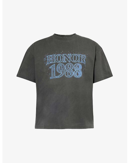 Honor The Gift Gray Logo Text-print Cotton-jersey T-shirt X for men
