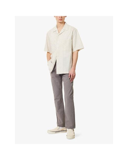 Citizens of Humanity Gray Elijah Relaxed Straight-Leg Linen-Blend Denim Jeans for men