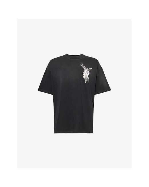 Represent Black Stained Archangel Short-Sleeve Cotton-Jersey T-Shirt for men