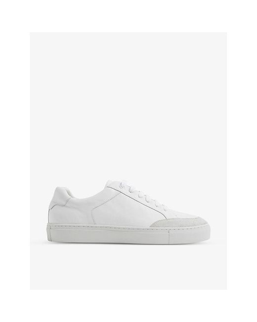 Reiss White Ashley Low-top Leather Trainers for men