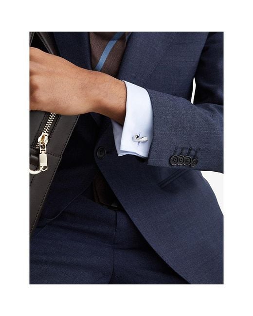 Reiss White Carrick Twisted Metal Cufflinks for men