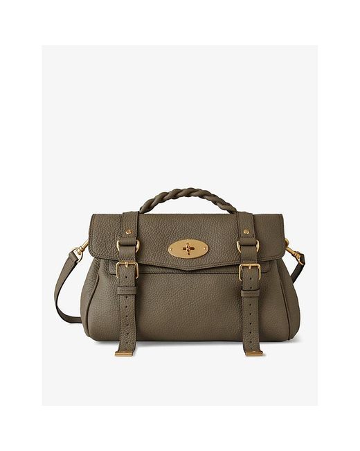Mulberry Brown Alexa Grained-leather Tote Bag