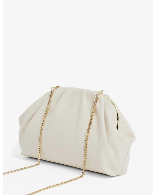 Ted Baker Abyoo Gathered Leather Clutch Bag in White Lyst