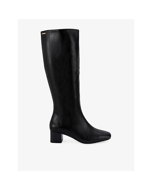 Carvela Kurt Geiger Black Cleo Leather Knee-High Boots