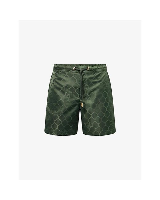 CHE Green Deira Printed Swim Shorts for men