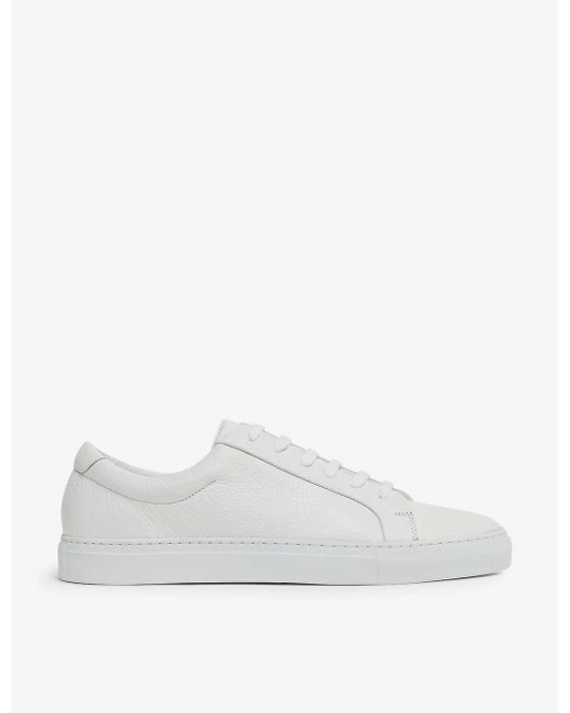 Reiss White Luca Leather Low-top Trainers for men