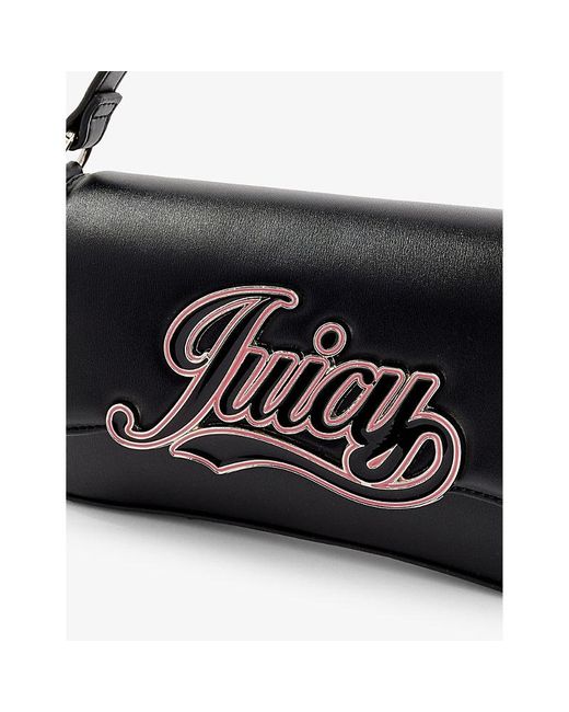 Juicy Couture Black Branded-plaque Faux-leather Shoulder Bag