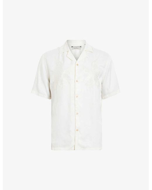 AllSaints White Avalon Relaxed-fit Short-sleeve Woven Shirt X for men