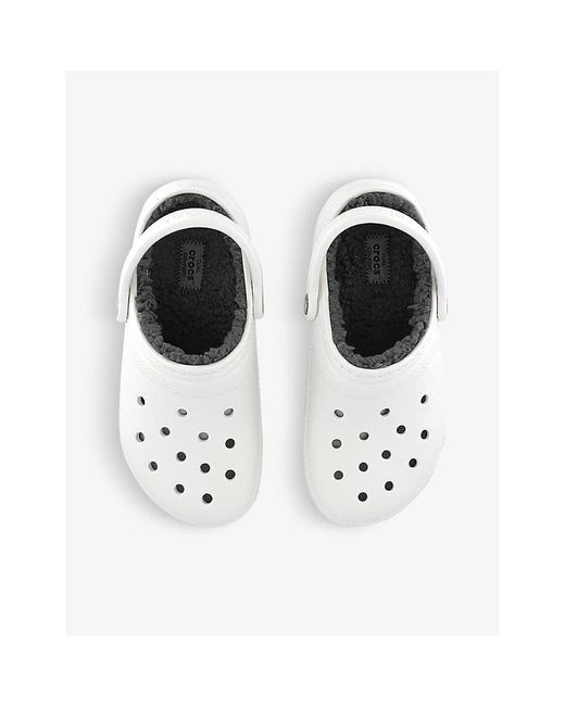 Crocs™ Classic Shearling Lined Rubber Clogs in White for Men Lyst