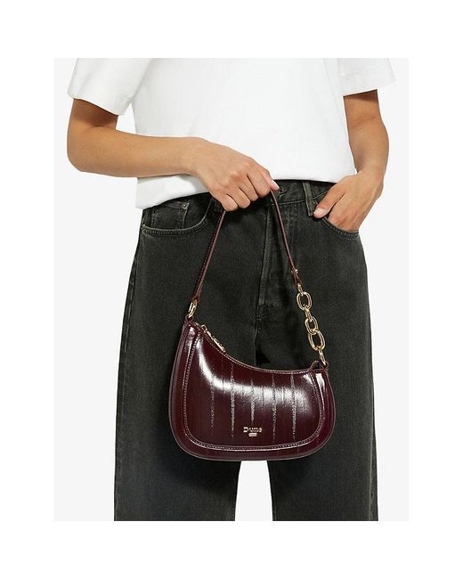 Dune Brown Direction Small Leather Shoulder Bag