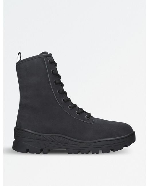 Yeezy Black Season 5 Nubuck-leather Military Boots for men