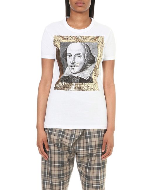 Vivienne Westwood Anglomania White Shakespeare Cotton-jersey T-shirt