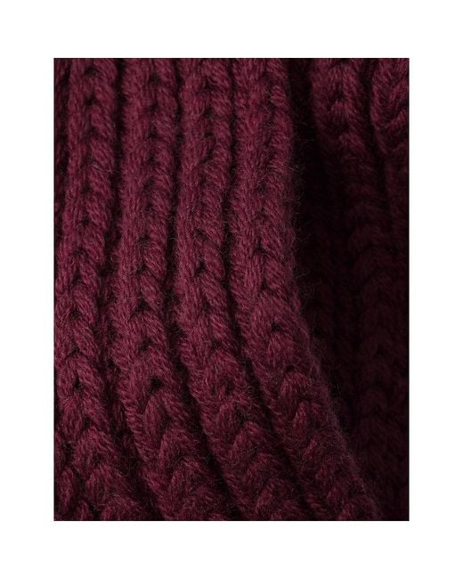 Prada Purple Logo-Plaque Wool Scarf