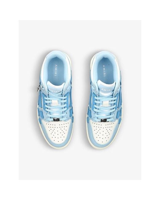 Amiri Blue Skel Panelled Leather Low-top Trainers