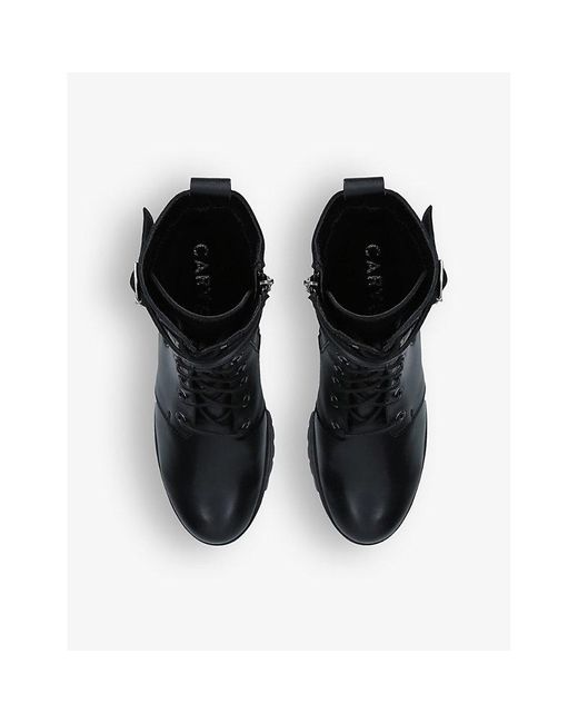 Carvela Kurt Geiger Black Secure 2 Lace-up Heeled Leather Ankle Boots