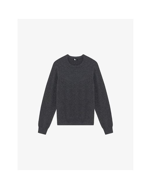 The Kooples Blue Crewneck Relaxed-Fit Stretch-Cashmere Jumper for men