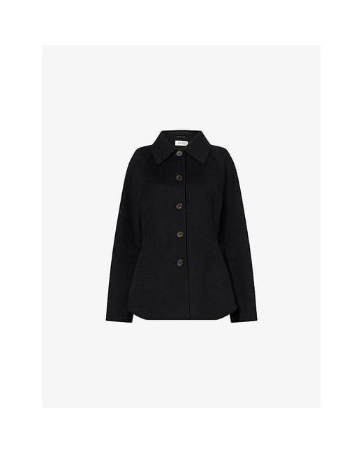 RÓHE Frames Black Sculptural Double-Faced Wool Jacket