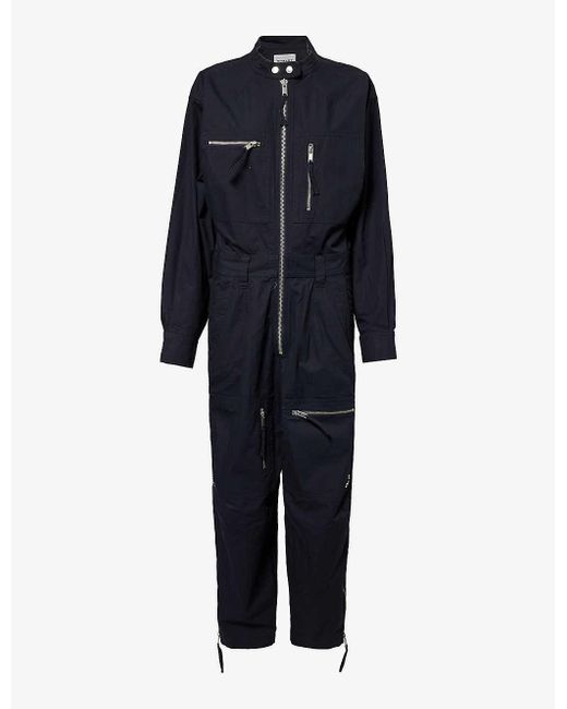 Isabel Marant Blue Karly Zipped Relaxed-fit Cotton Jumpsuit