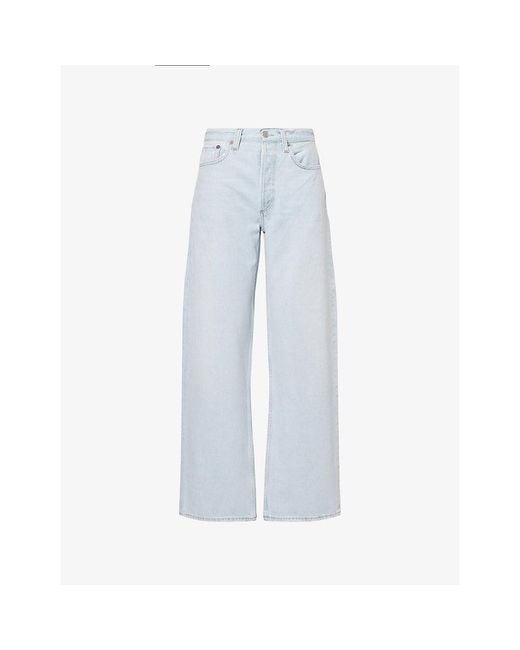Agolde Blue Arc 32' Wide-Leg Denim Jeans