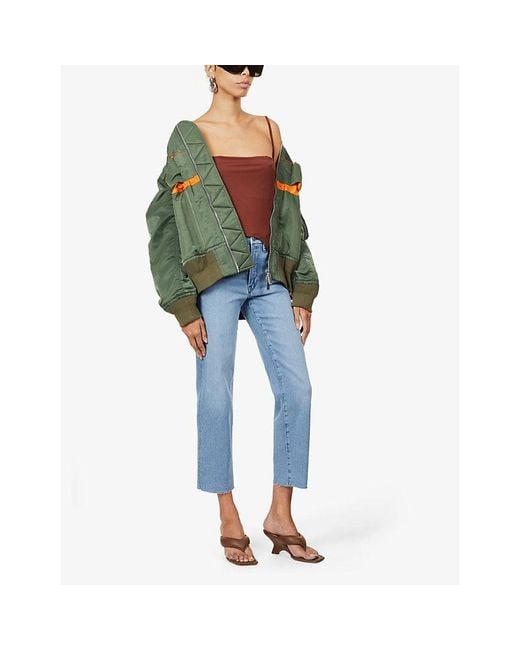 GOOD AMERICAN Blue Good Straight Straight-Leg High-Rise Stretch-Denim Jeans