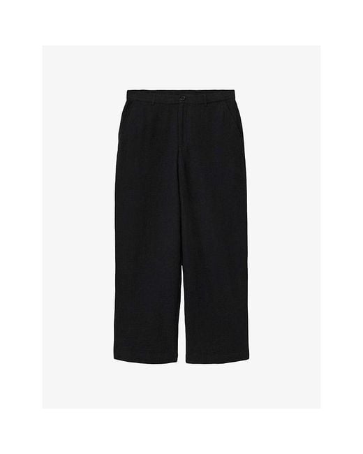 AllSaints Black Taiko Straight-Leg Cotton Trousers for men