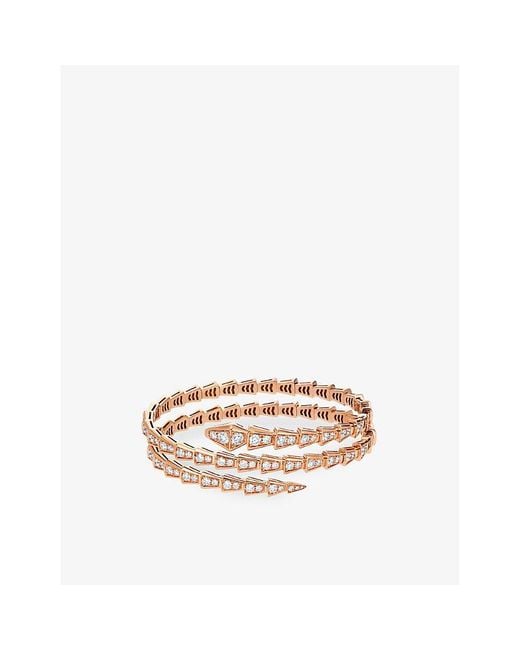 BVLGARI White Serpenti Viper 18Ct Rose- And 5.42Ct Brilliant-Cut Diamond Bracelet