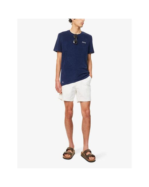 Polo Ralph Lauren Blue Drawstring Regular-Fit Linen Shorts for men
