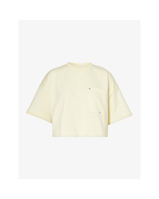 Bottega Veneta Natural Cropped Boxy-fit Cotton-jersey T-shirt