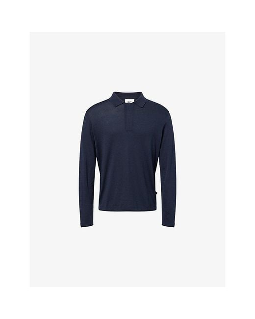 NN07 Blue Sammy Cotton And Silk-Blend Polo Top for men
