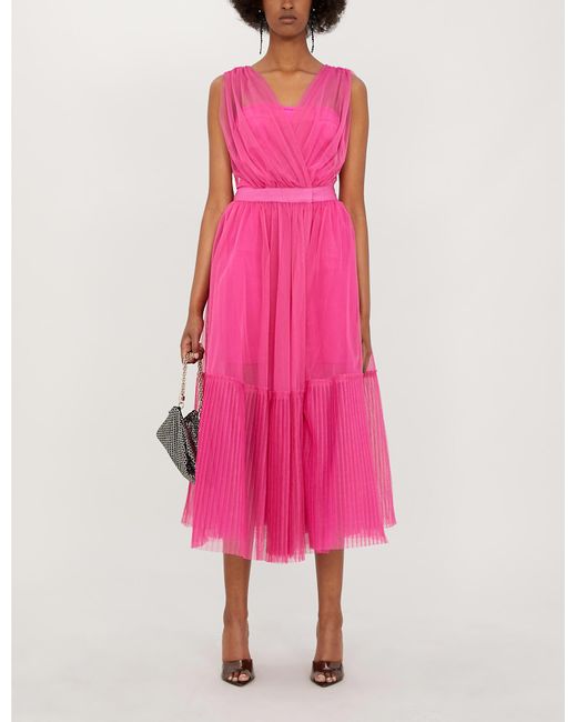 Pinko Pink Womens Fuxia-bacca Rossiss. Ottimare Tulle Dress 6