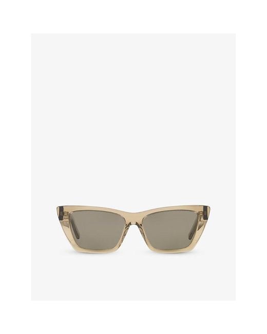 Saint Laurent Brown Sl276 Mica Cat-eye Frame Acetate Sunglasses