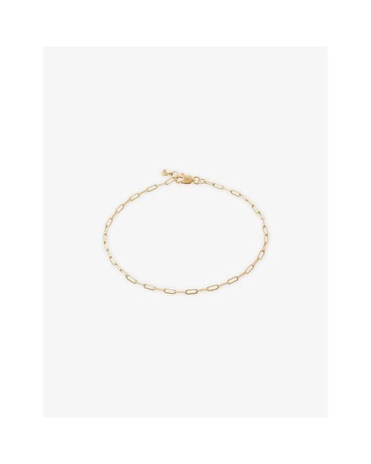 Monica Vinader White Paperclip 14Ct- Chain Bracelet