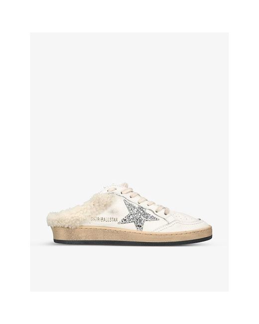 Golden Goose Deluxe Brand White Ballstar Sabots Leather-Blend Trainers