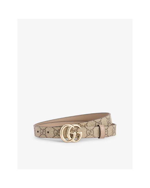 Gucci Multicolor Gg Marmont Reversible Canvas And Leather Belt